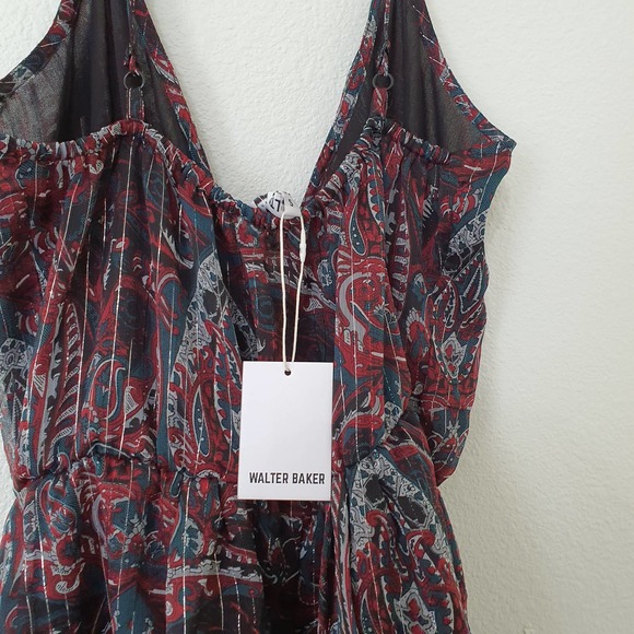 NWT Walter Baker Bronze Paisley Harvi Spaghetti Strap Top Women's Size Small - Picture 7 of 13